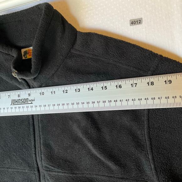 Bass Pro Shops Men Fleece Jacket size M Black Full Zip Warm No Hoodie - Picture 2 of 9